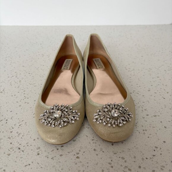 Badgley Mischka - Abella gold leather flats - Picture 4 of 13